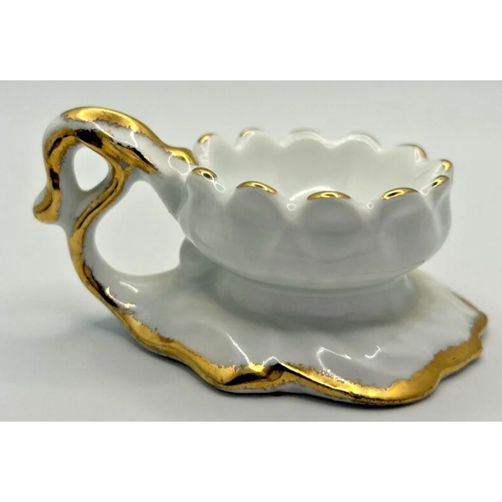 Vintage Camina Blended Teacup W Saucer Miniature Fine Porcelain‎ Romania PB90